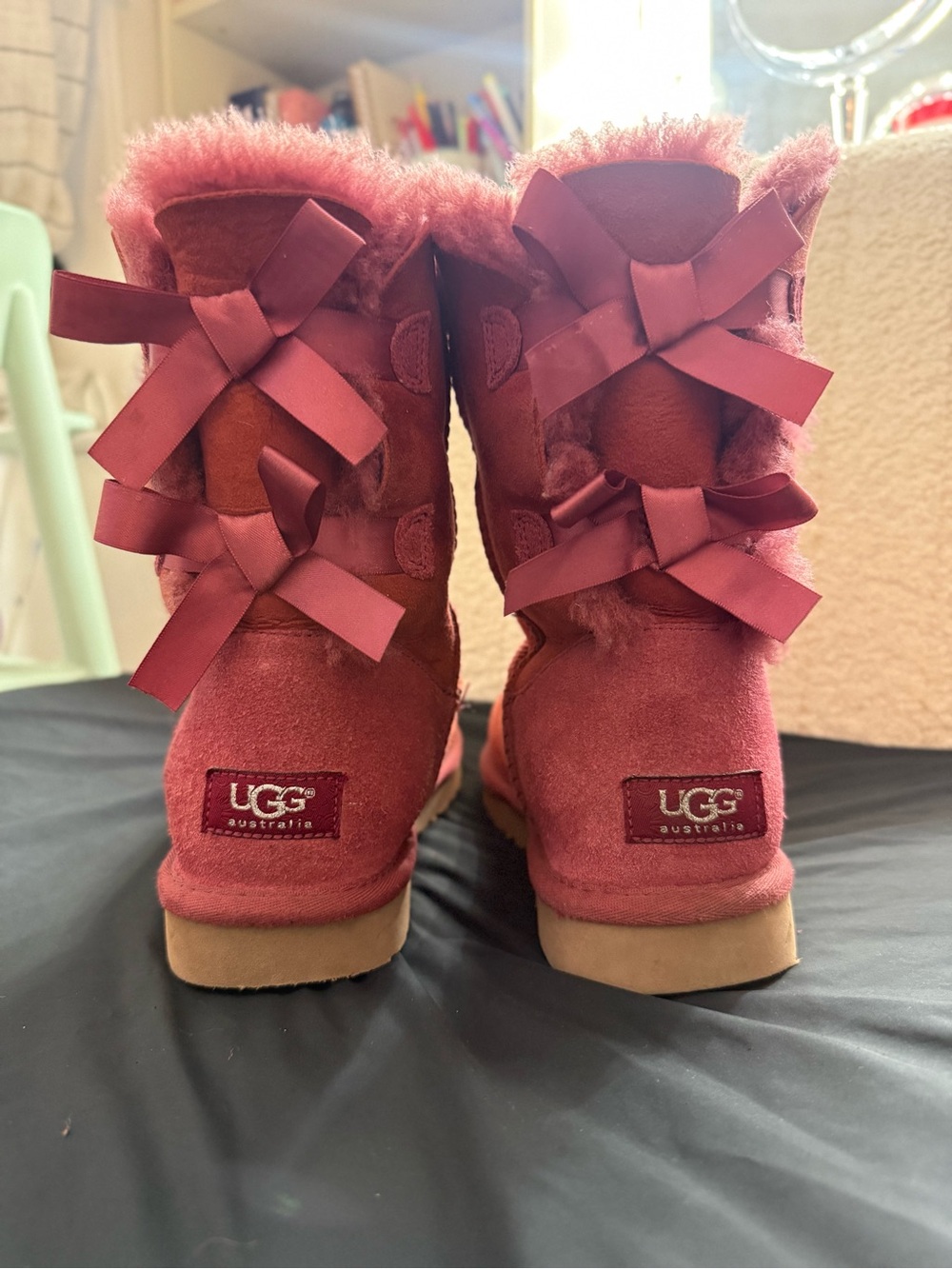 UGG Women’s Bailey Bow Boots in Dusty Rose Pink